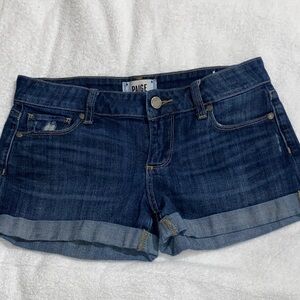 PAIGE JIMMY JIMMY CUFFED DENIM SHORTS SIZE 25